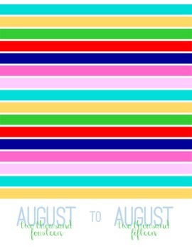 2014-2015 August to August Calendar and Planner