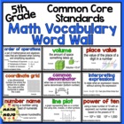 5th Grade Common Core Math Vocabulary