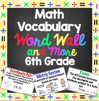 6th Grade Common Core Math Vocabulary