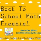 Back to School Math Freebie!!
