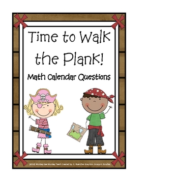 Calendar Math Cards "Time to Walk the Plank"