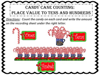 Candy Cane Counting:  Place Value to Tens and Hundreds