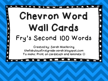 Chevron Word Wall Words (Fry's Second 100)