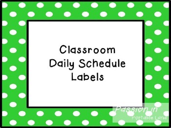 Classroom Schedule Labels Freebie (Editable)
