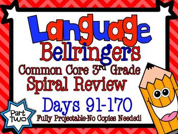 Common Core 3rd Grade- Spiral Language Review-90 Days-Part