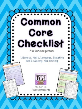 Common Core Checklist for Kindergarten