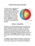 Density and the Layers of the Earth Common Core Activities