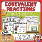 Equivalent Fractions Task Cards: 32 Multiple Choice Cards