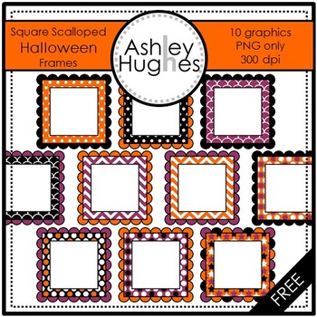 FREE Square Scalloped Halloween Frames {Graphics for Comme