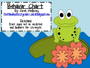 Frog Themed Behavior Chart (clip-up, clip-down)