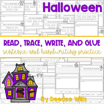 Halloween Read, Trace, Glue, and Draw