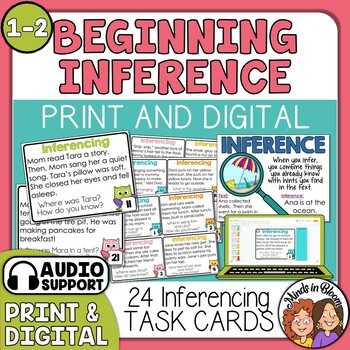 Inference Task Cards: 24 Short Story Cards for Grades 1-2.