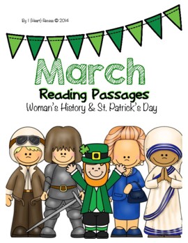 March Closed Reading Passages for 4-6 {Women's History & S