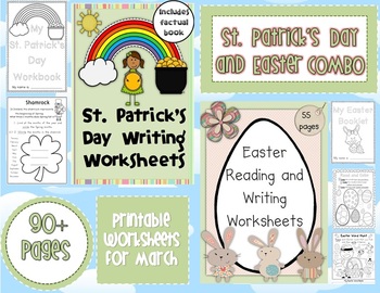 March COMBO St. Patrick's day and Easter Worksheets