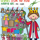 Medieval Kids - King Queen Kinight Princess Castle Dragon Clipart