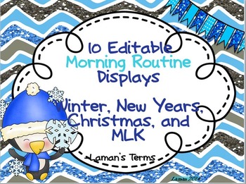 Morning Routine 10 Editable Displays: Winter, Christmas, N