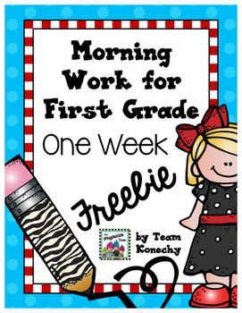 Morning Work for First Graders - Freebie