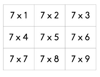 Multiplication Cards (1-12)