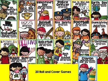 Multiplication Roll and Cover Bundle for the Whole School Year