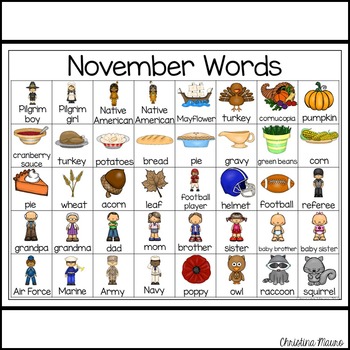 November - Writing Words