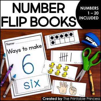 Number Flip Books {Numbers 1-20, Ten Frame, Base 10, Tally