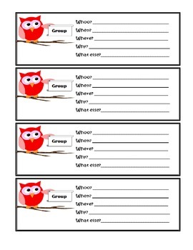 Owl Themed Counselor Notes