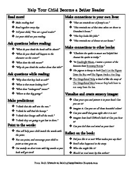 Parent Tip Sheet for Reading at Home