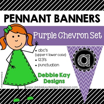Pennant Banners Purple Chevron Set