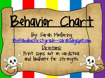 Pirate Themed Behavior Chart (Clip-up, clip-down)