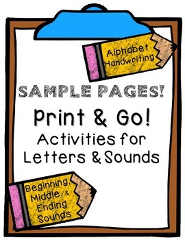 Print & Go Activities for Letters and Sounds {SAMPLER}