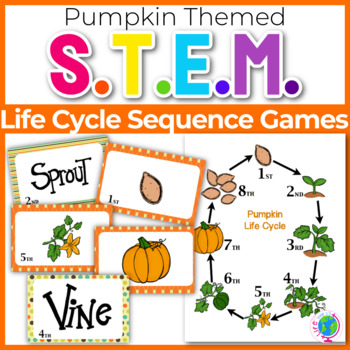 Sequencing with Pumpkin Life Cycle "War" card game center