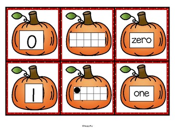 Pumpkin Number Matching Cards 0-10 FREE