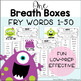 Reading Fluency One Breath Boxes - Fry Words 1-50