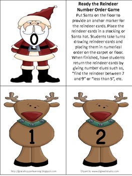 Ready the Reindeer Number Order Game