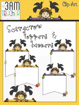 Scarecrow Toppers & Frames Clip Art
