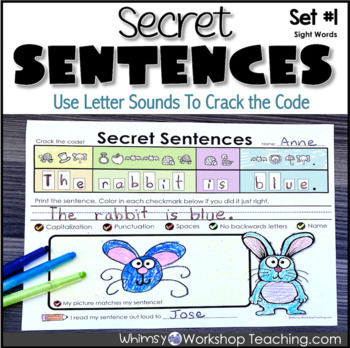 Secret Sentences with Phonics Codes (60 pages) Whimsy Workshop