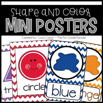 Shape & Color Mini Posters with a Chevron Flair