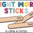 Sight Word Stick Centers