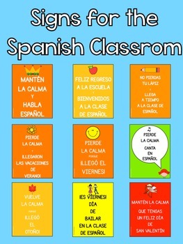 Signs for the Spanish Classroom {Freebie}