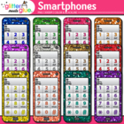 Smartphone Cell Phones Dipped in Glitter Clipart - Math La