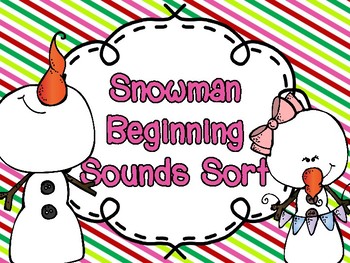 Snowman Beginning Sounds Center Freebie