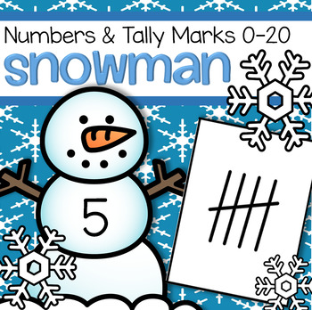 Snowman Numbers Tally Marks Match 0-20 FREE