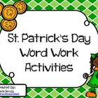 St. Patrick's Day Word Work Activities {Freebie}