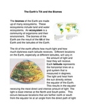 The Earth's Tilt and the Biomes Common Core Activities
