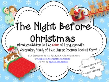 The Night Before Christmas Vocabulary Study Booklet