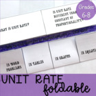 Unit Rate / Constant of Proportionality Foldable 7.RP.1