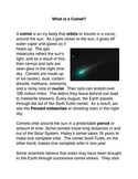 What is a Comet?  Common Core Reading and Writing Activity