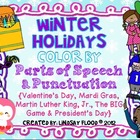 Winter Holidays Color By Parts of Speech and Punctuation