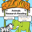 Zoo Animals Research Reading