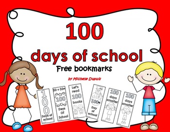 100 days of school   FREE bookmarks